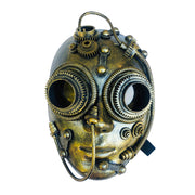Full Face Steampunk Goggle Mask Gold Colour