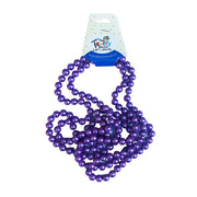 Faux Double Strand Pearl Bead Necklace - Purple