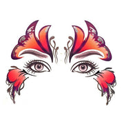 Temporary Face Art Tattoo - Butterfly with Silver