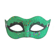 Green Glitter Carnival Masquerade Mask With Stars