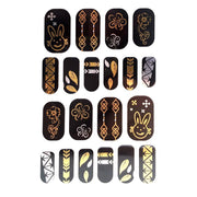 Gold And Silver Design Nail Stickers - Bunnies and Arrows