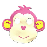 Monkey Childrens Foam Animal Mask In Pink