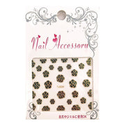 Nail Stickers - Small Black And Gold Flowers