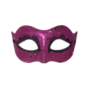 Pink Glitter Carnival Masquerade Mask With Stars