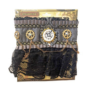Womens Embellished Steampunk Choker Necklace