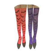 Halloween Stockings - Neon Purple With Black Bats