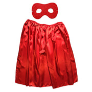 Children's Superhero Satin Cape And Mask Set - Red