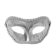 Silver Venetian Masquerade Mask With Trim