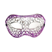 Silver Filigree Masquerade Mask with Purple
