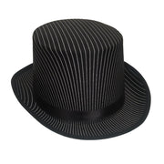 Top Hat with Pinstripe - Black