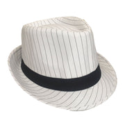 Mafia Hat With Pinstripe - White