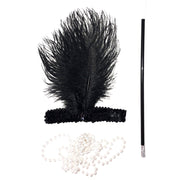Burlesque Flapper Headband Set - Black