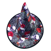Witches Hat with Roses and Skulls