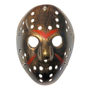 Hockey Mask - Gold With Black And Red
