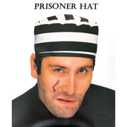 Black and White Striped Prison Hat