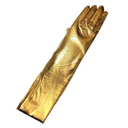 Long Gloves Metallic Spandex - Gold