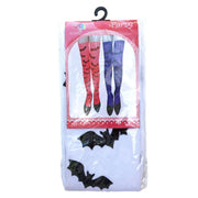 Halloween White Stockings With Black Bats