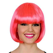 Ladies Bob Style Wig - Neon Pink