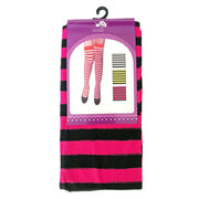 Cerise Pink And Black Stripe Stockings