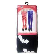 Black Halloween Stockings With White Bats