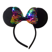 Rainbow Sequined Minnie Mouse Ears