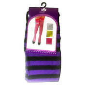 Purple and Black Stripe Stockings