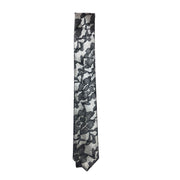 White Necktie With Black Rose Lace
