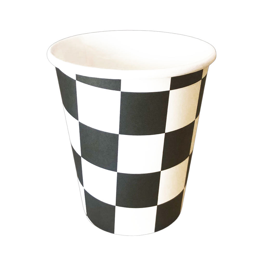 Black And White Checker Paper Cups - Pack Of 10 – Simply Party Supplies