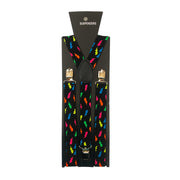 Suspenders - Multicolor Lightning Bolts