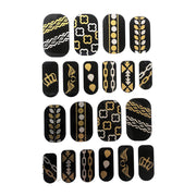 Gold And Silver Design Nail Stickers - Crown And Patterns