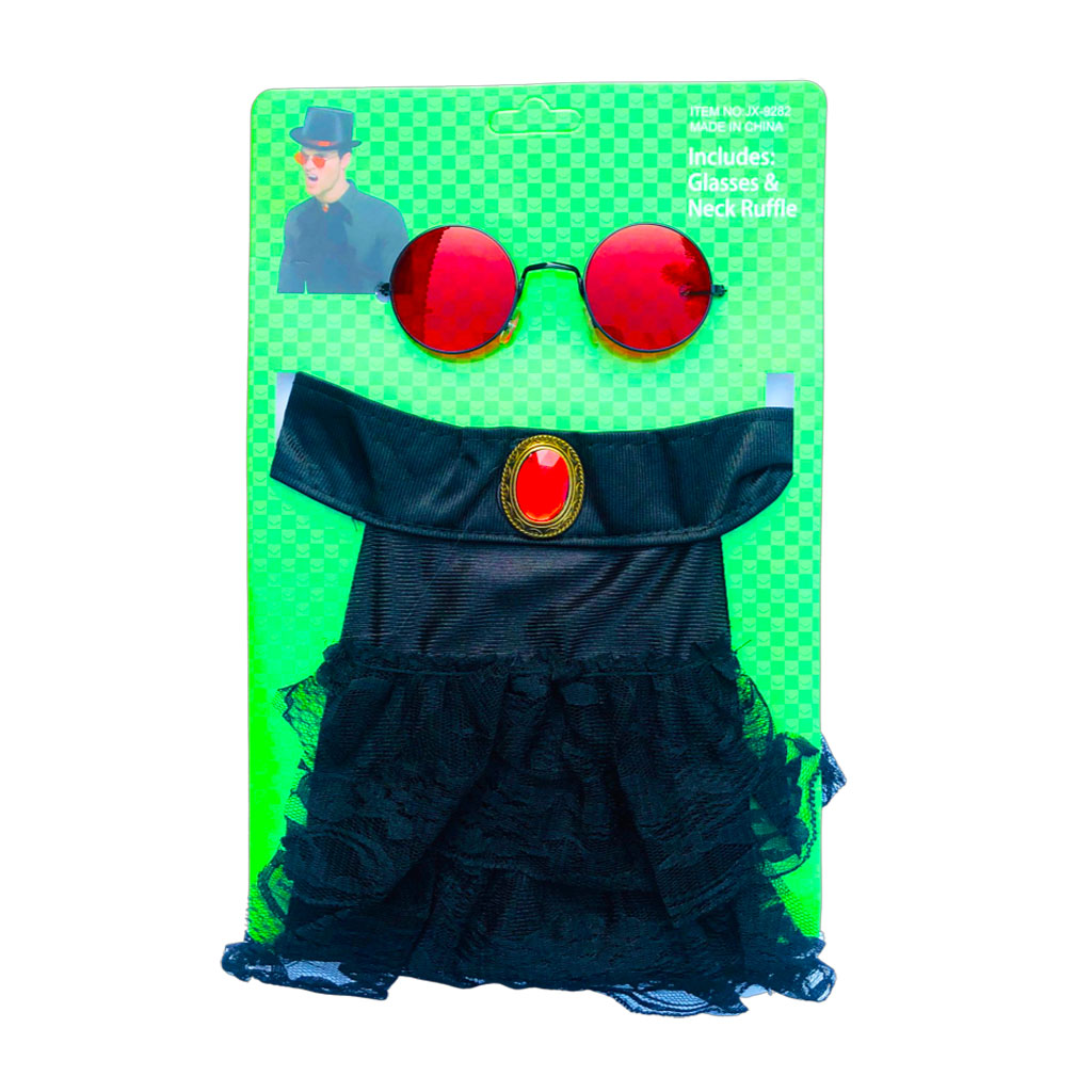 Instant Vampire Kit With Neck Ruffle And Glasses – Simply Party Supplies