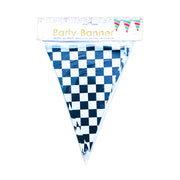 Black And White Checker Plastic Banner