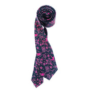 Halloween Necktie - Black With Pink Skulls