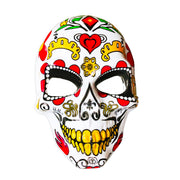 Day Of The Dead Full Face Plastic Masquerade Mask - Heart