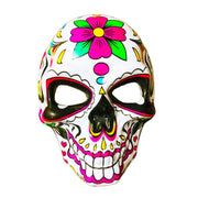 Day Of The Dead Full Face Plastic Masquerade Mask - Flower