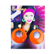 Neon Plastic Hoop Earings - Orange