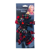 School Girl Bows - Red Tartan