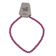 Faux Pearl Bead Necklace 40cm - Dark Pink
