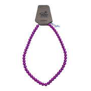 Faux Pearl Bead Necklace 40cm - Dark Purple