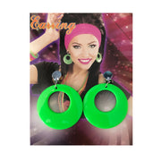 Neon Plastic Hoop Earings - Green