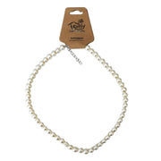 Faux Pearl Bead Necklace 40cm - White