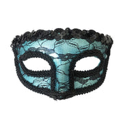 Lace Covered Masquerade Mask - Sky Blue