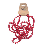 Faux Double Strand Pearl Bead Necklace - Red