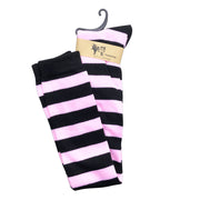Light Pink And Black Striped Long Socks