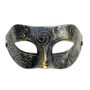 Mens Masquerade Mask - Gold Swirl