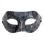Mens Masquerade Mask - Silver Swirl