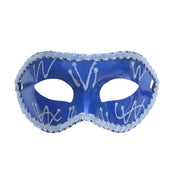 Venetian Masquerade Mask With Silver Trim - Blue