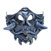Tusked Beast Quarter Mask - Silver