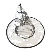 Clear Mesh Witches Hat - Silver Bats