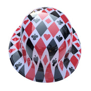 Plastic Bowler Hat - Poker Harley Quinn Checkered Pattern